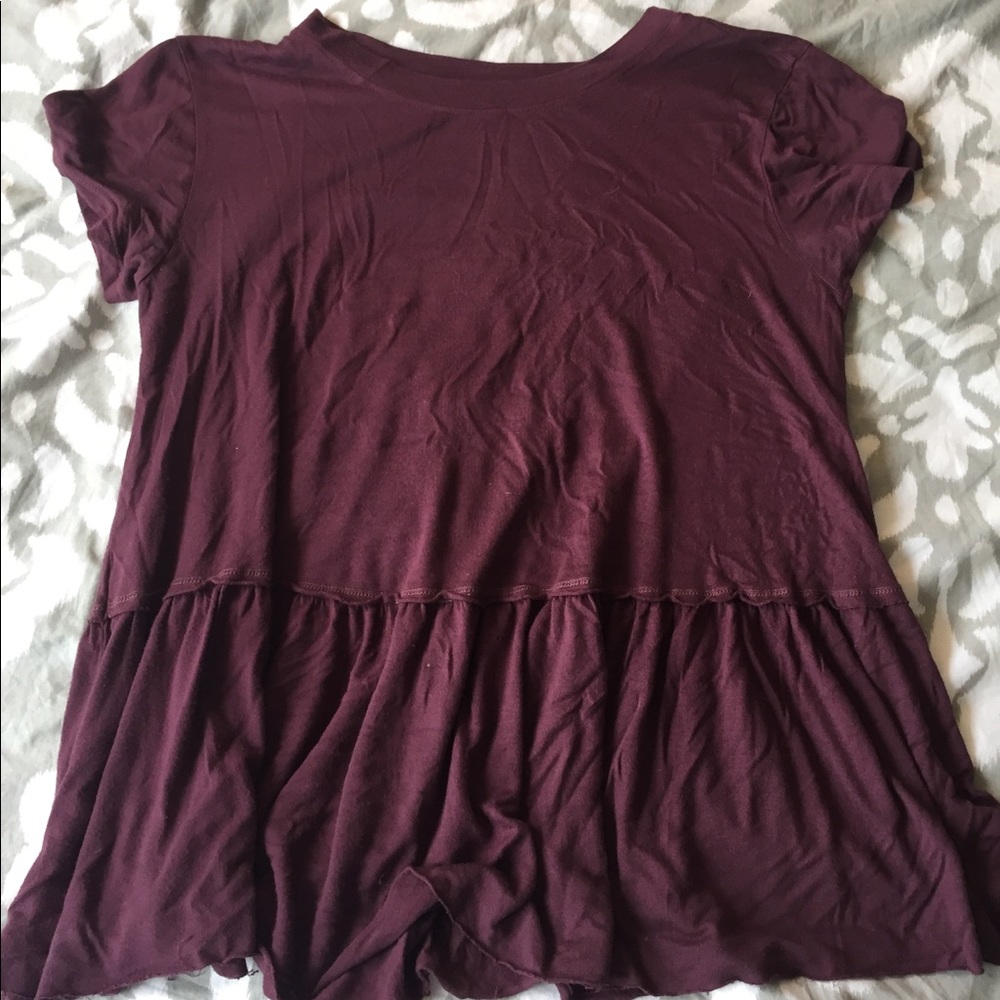 Urban outfitters purple peplum hem flowy T-shirt